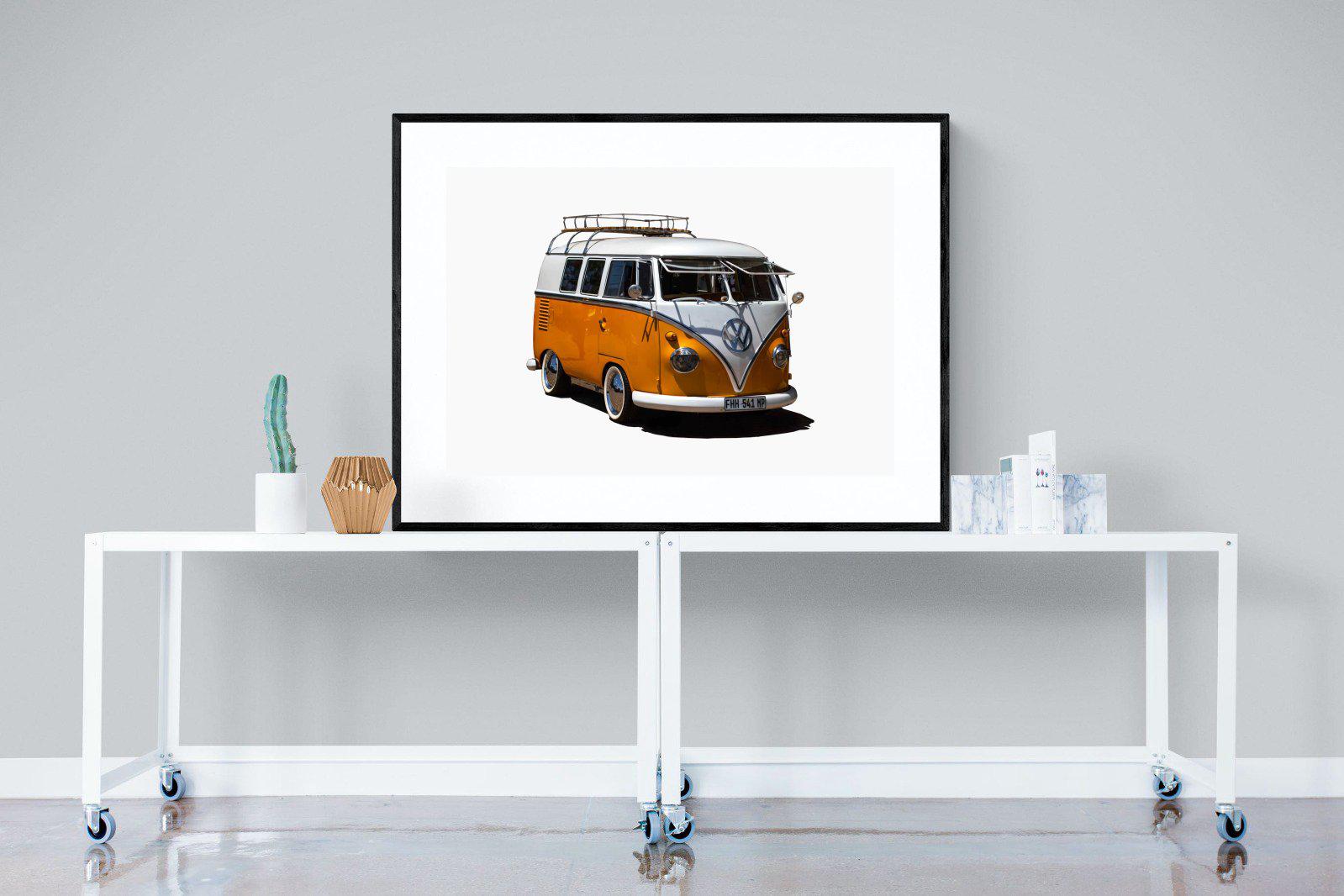 VW Combi-Wall_Art-120 x 90cm-Framed Print-Black-Pixalot