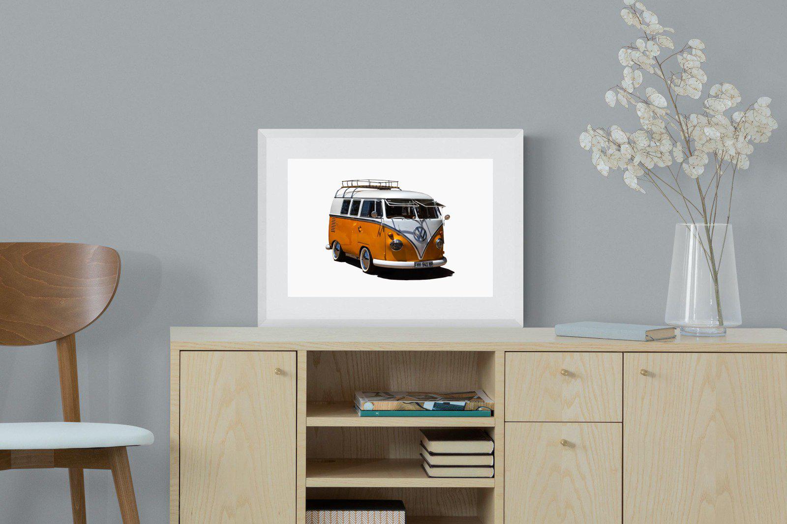 VW Combi-Wall_Art-60 x 45cm-Framed Print-White-Pixalot