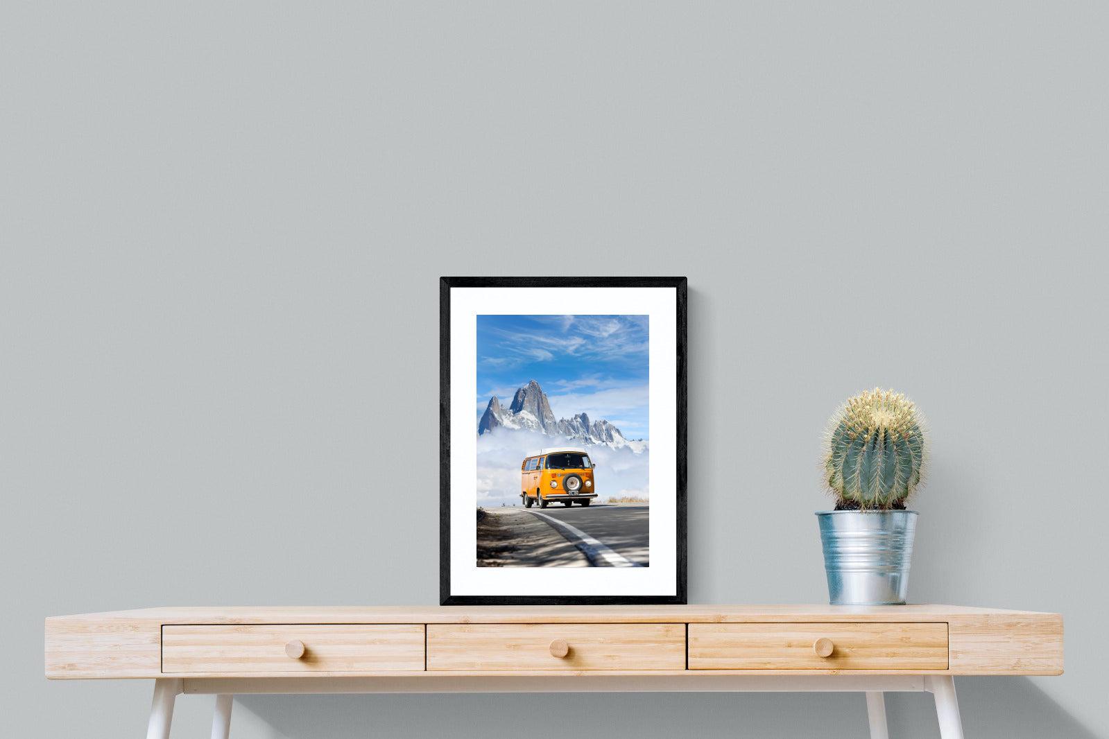 VW Mini Van-Wall_Art-45 x 60cm-Framed Print-Black-Pixalot