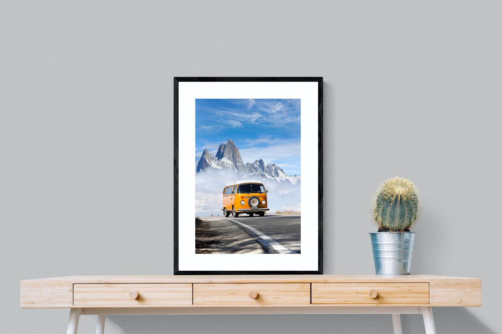 VW Mini Van-Wall_Art-60 x 80cm-Framed Print-Black-Pixalot