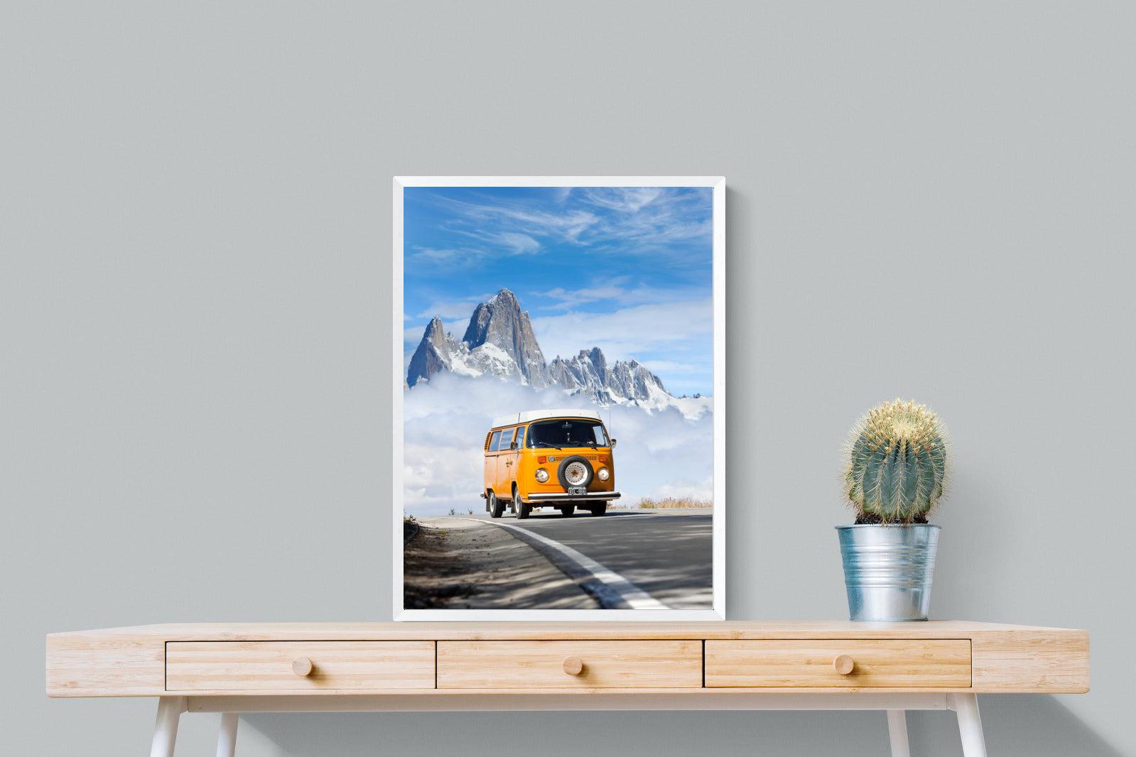 VW Mini Van-Wall_Art-60 x 80cm-Mounted Canvas-White-Pixalot