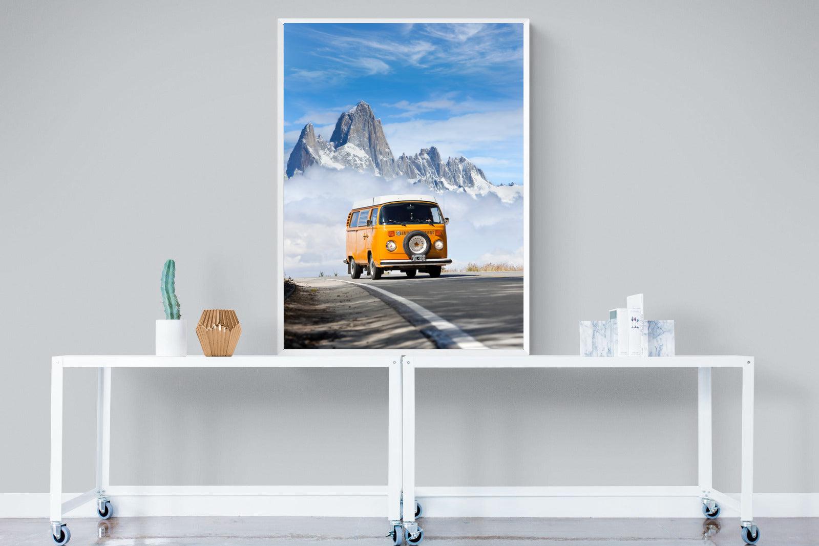 VW Mini Van-Wall_Art-90 x 120cm-Mounted Canvas-White-Pixalot