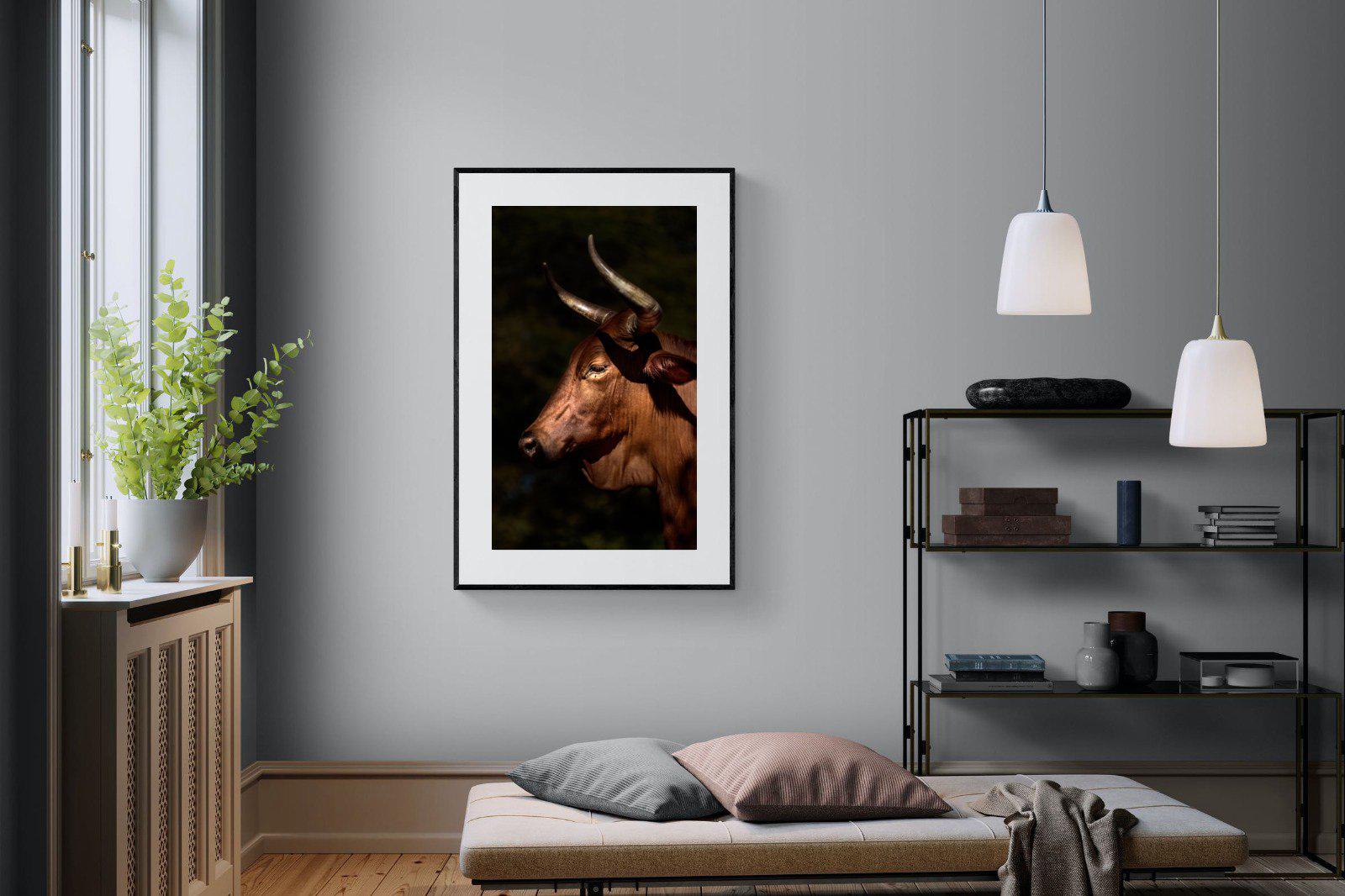 Velvet Nguni-Wall_Art-100 x 150cm-Framed Print-Black-Pixalot