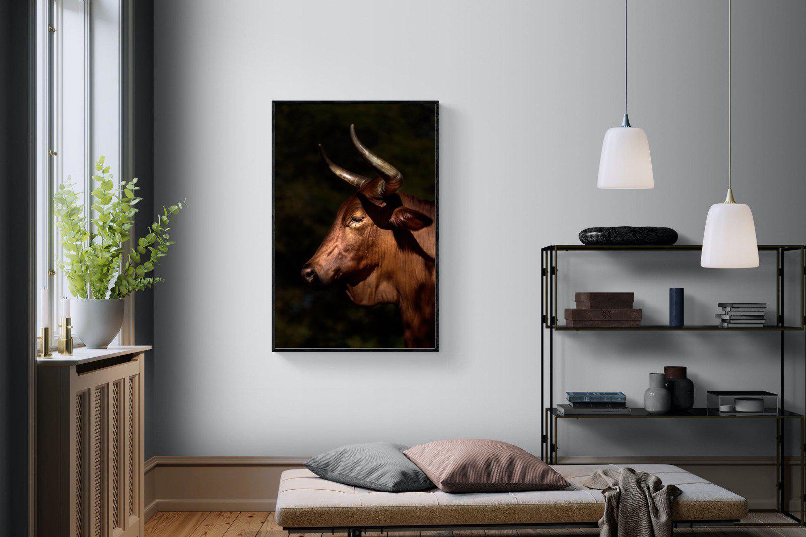 Velvet Nguni-Wall_Art-100 x 150cm-Mounted Canvas-Black-Pixalot