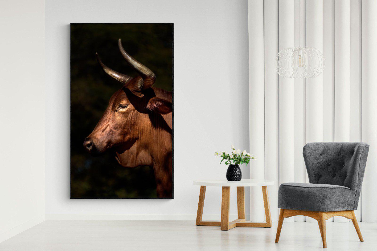 Velvet Nguni-Wall_Art-130 x 220cm-Mounted Canvas-Black-Pixalot