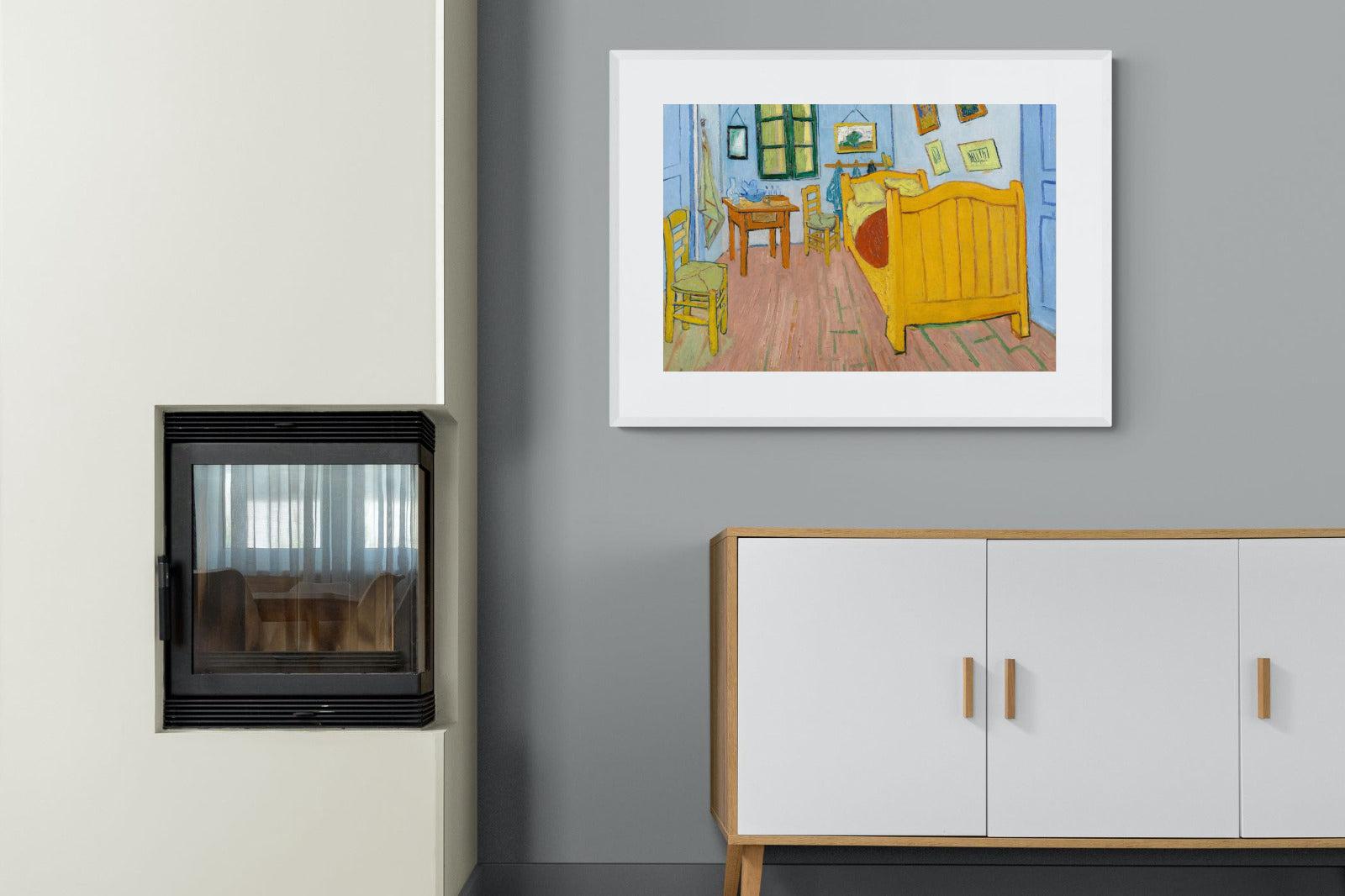 Vincent's Bedroom in Arles-Wall_Art-100 x 75cm-Framed Print-White-Pixalot