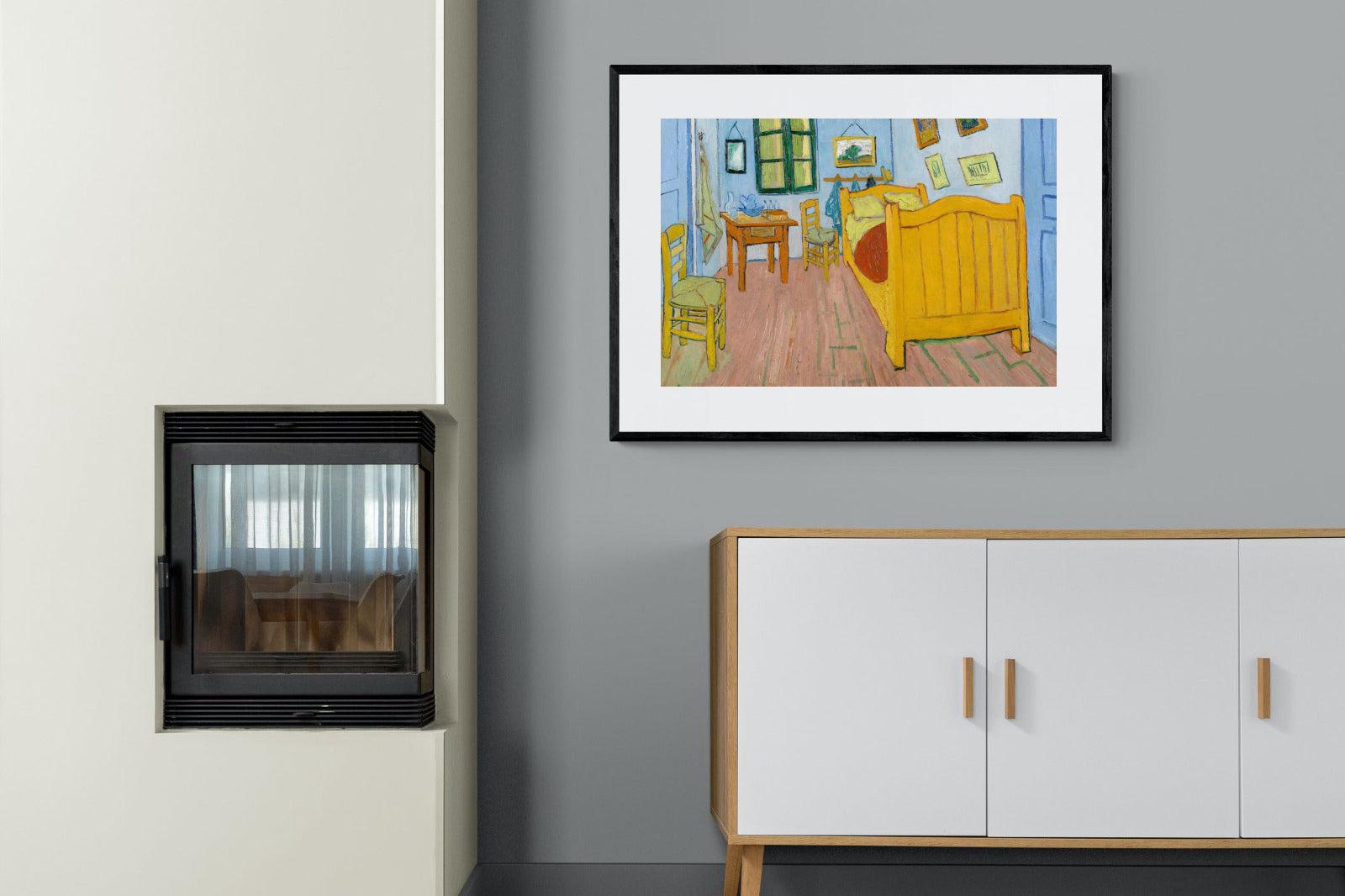 Vincent's Bedroom in Arles-Wall_Art-100 x 75cm-Framed Print-Black-Pixalot