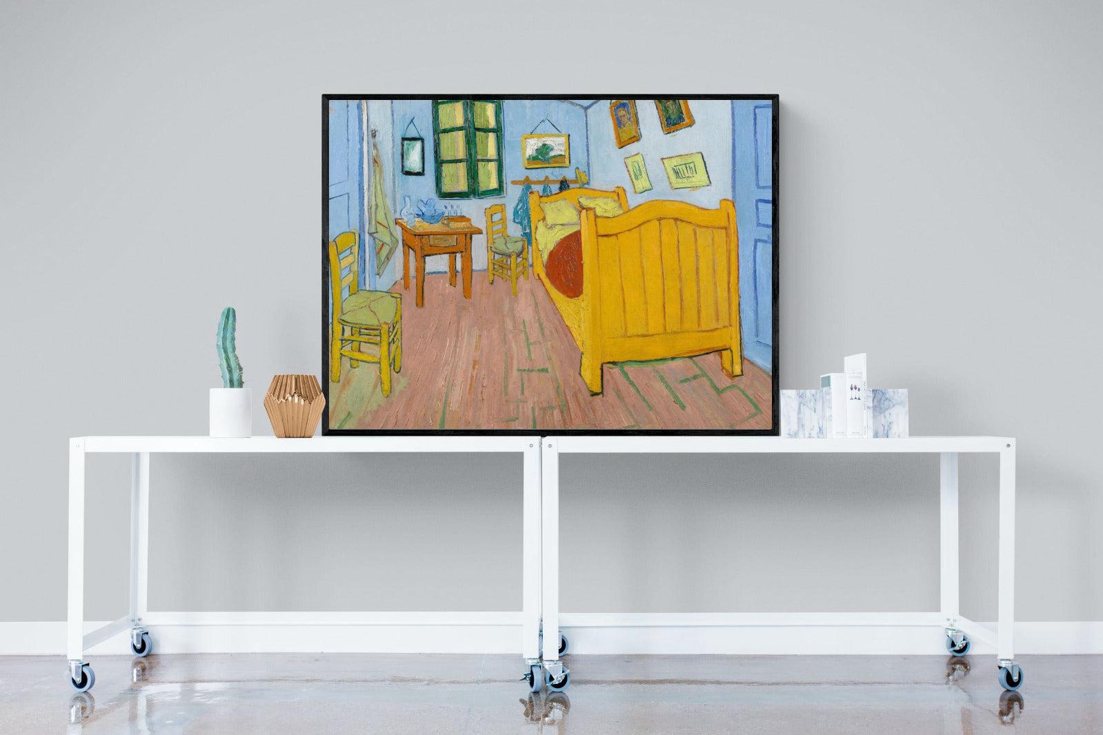 Vincent's Bedroom in Arles-Wall_Art-120 x 90cm-Mounted Canvas-Black-Pixalot