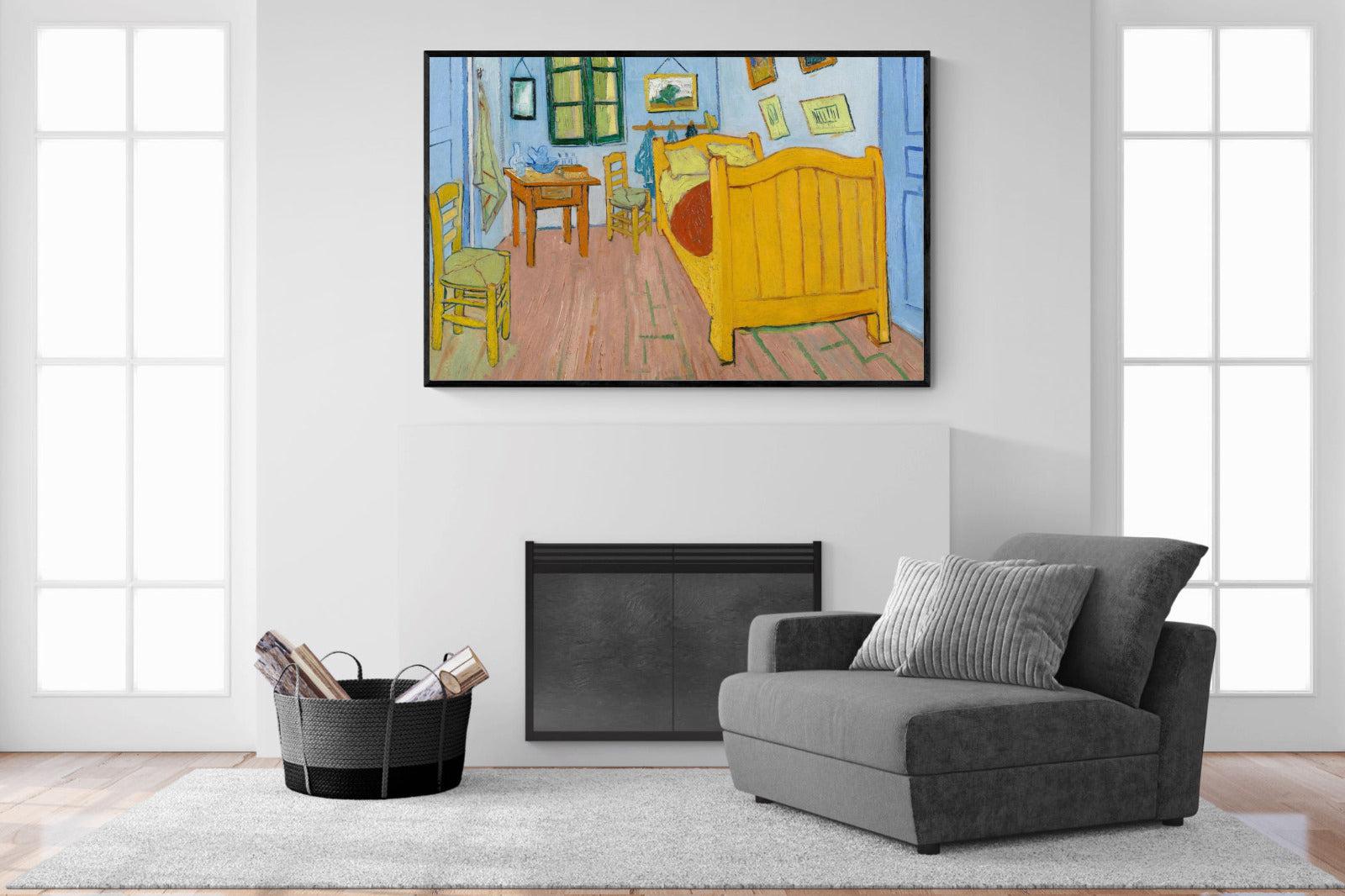 Vincent's Bedroom in Arles-Wall_Art-150 x 100cm-Mounted Canvas-Black-Pixalot