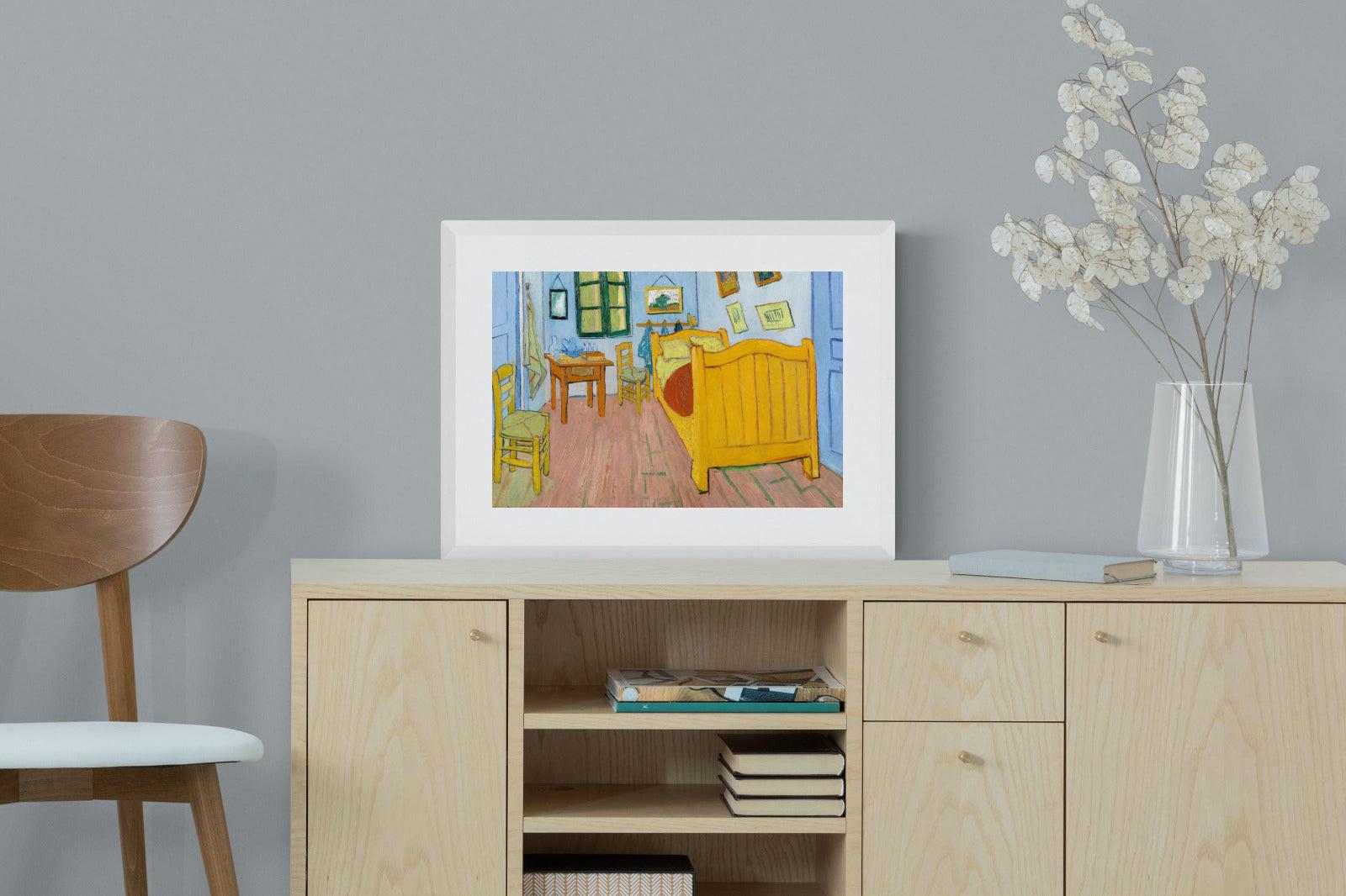 Vincent's Bedroom in Arles-Wall_Art-60 x 45cm-Framed Print-White-Pixalot