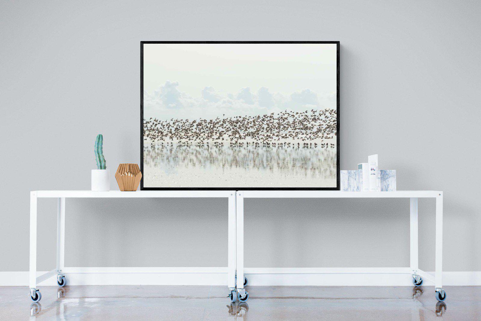 Waders-Wall_Art-120 x 90cm-Mounted Canvas-Black-Pixalot