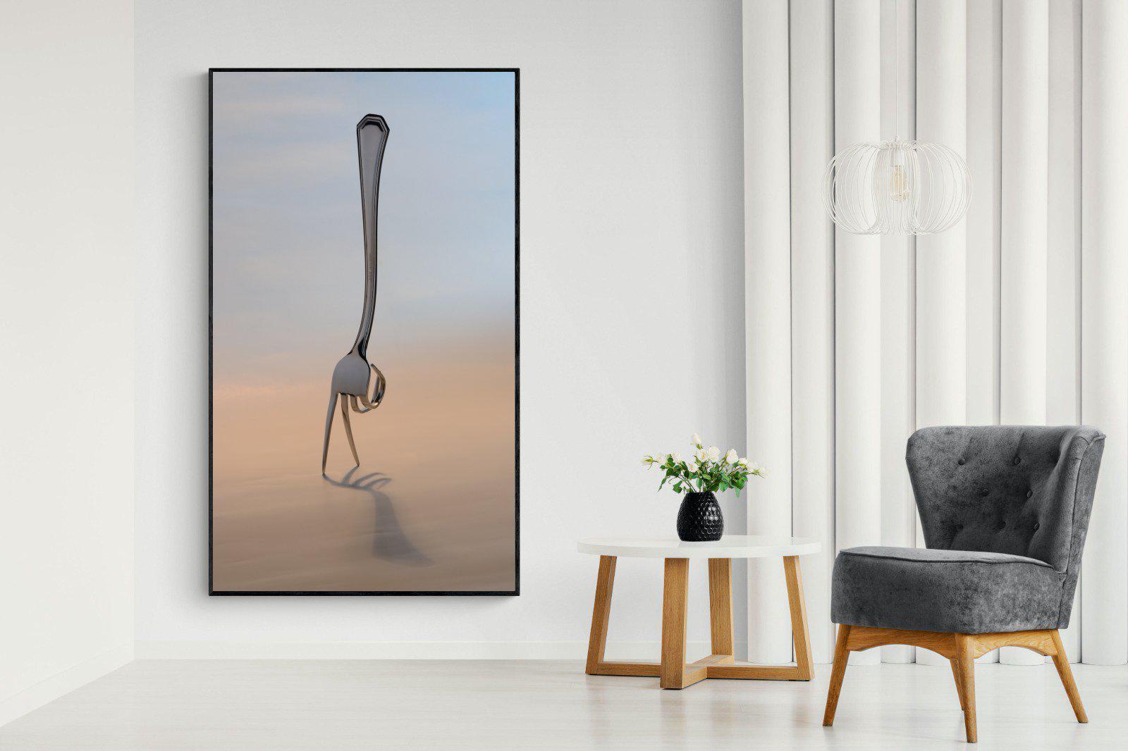 Walking Fork-Wall_Art-130 x 220cm-Mounted Canvas-Black-Pixalot