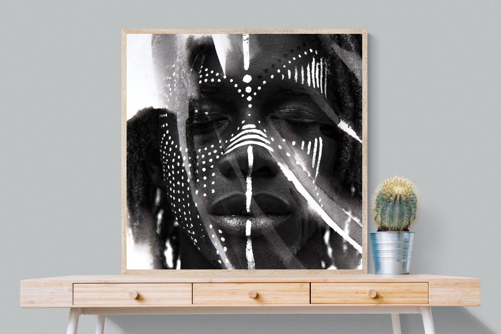 War Paint-Wall_Art-100 x 100cm-Mounted Canvas-Wood-Pixalot