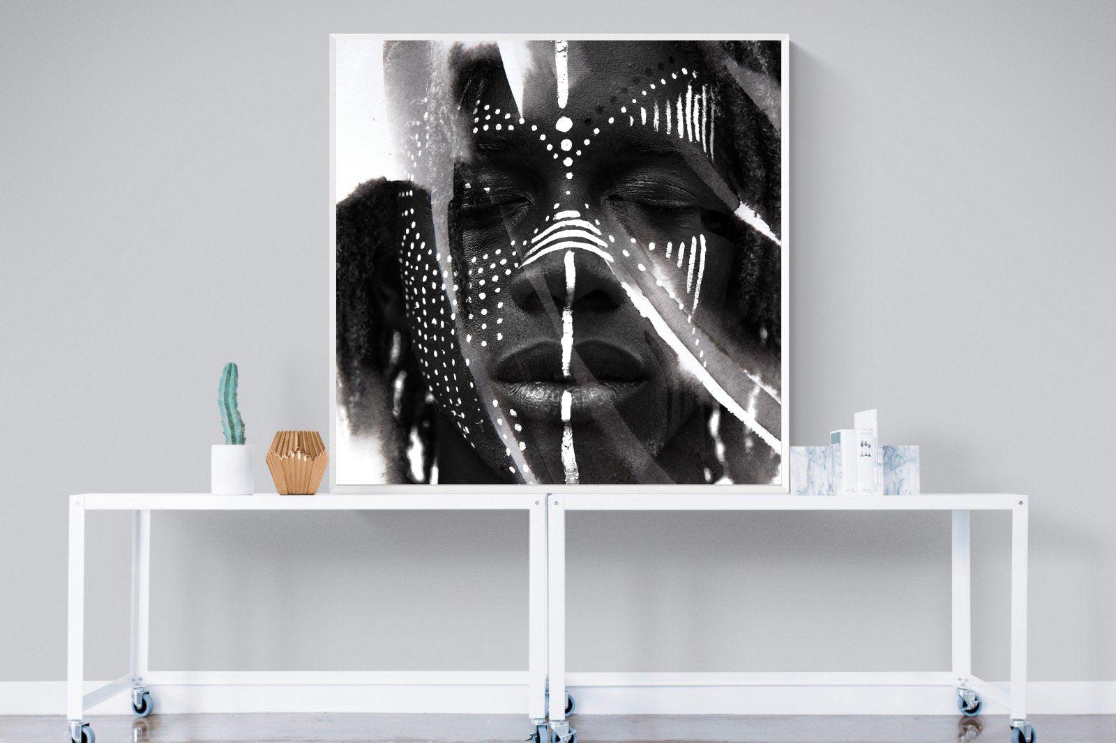 War Paint-Wall_Art-120 x 120cm-Mounted Canvas-White-Pixalot