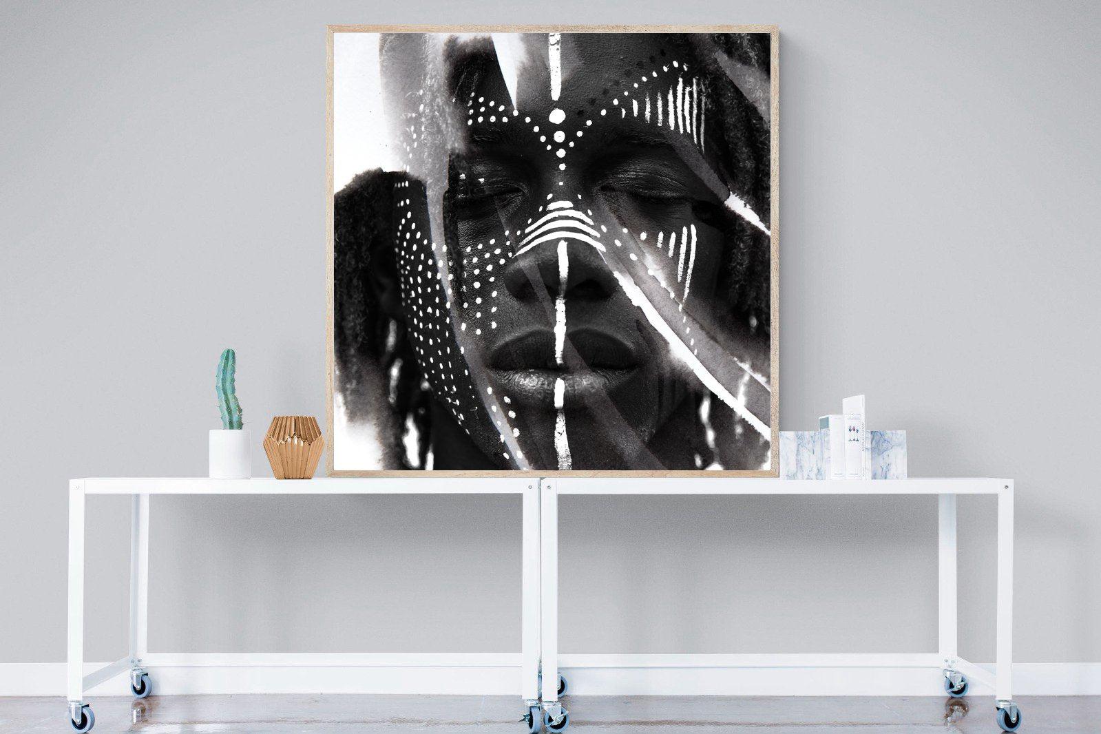 War Paint-Wall_Art-120 x 120cm-Mounted Canvas-Wood-Pixalot