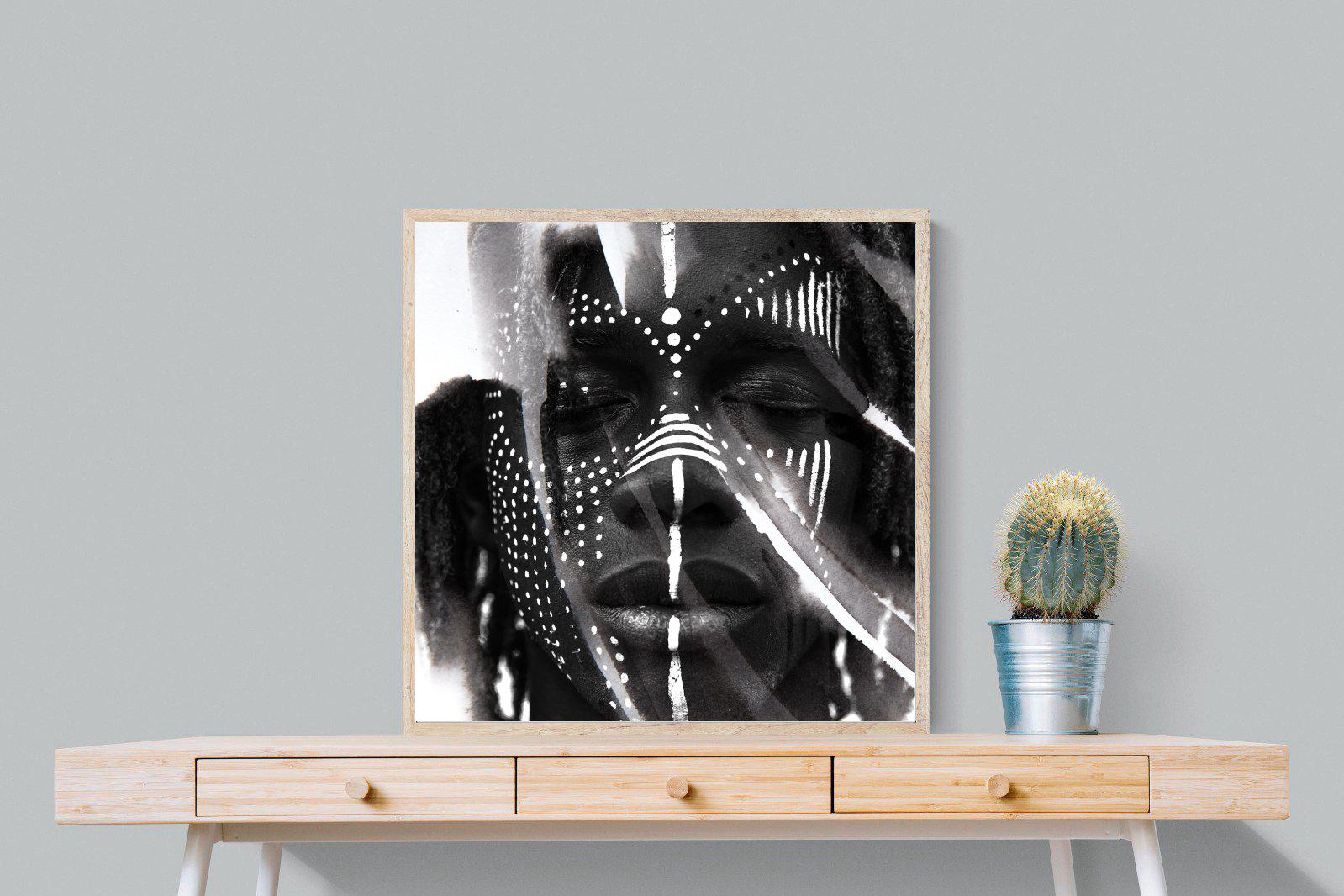 War Paint-Wall_Art-80 x 80cm-Mounted Canvas-Wood-Pixalot