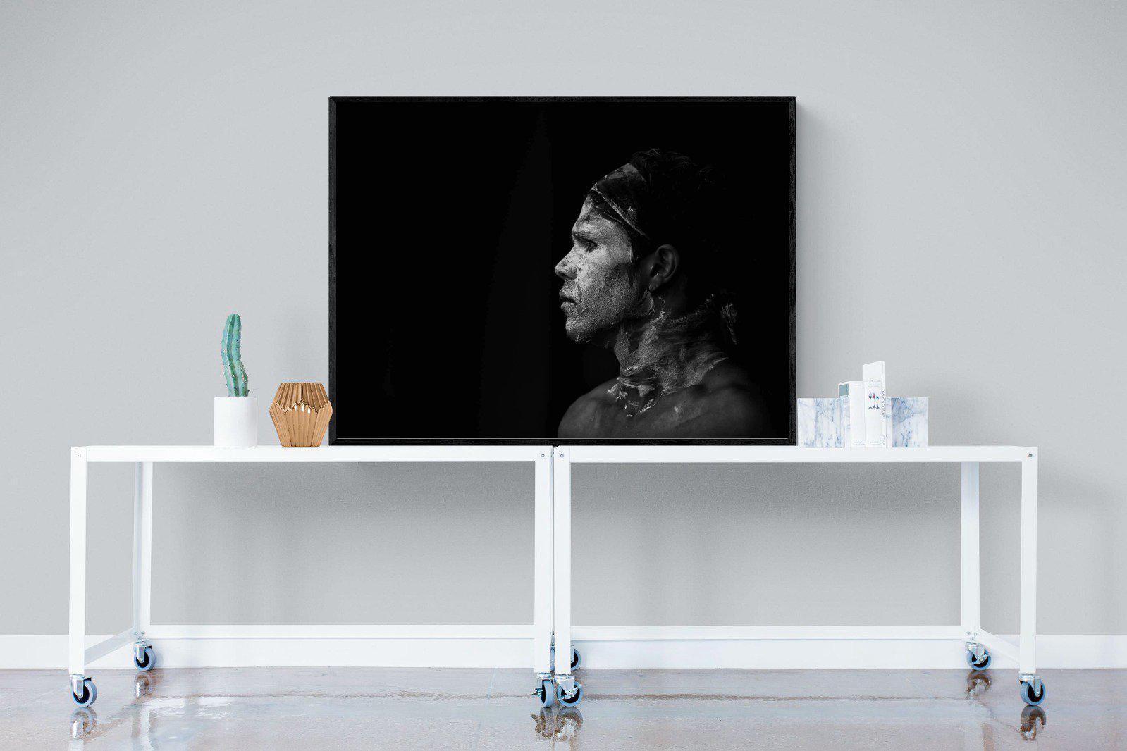 Warrior-Wall_Art-120 x 90cm-Mounted Canvas-Black-Pixalot