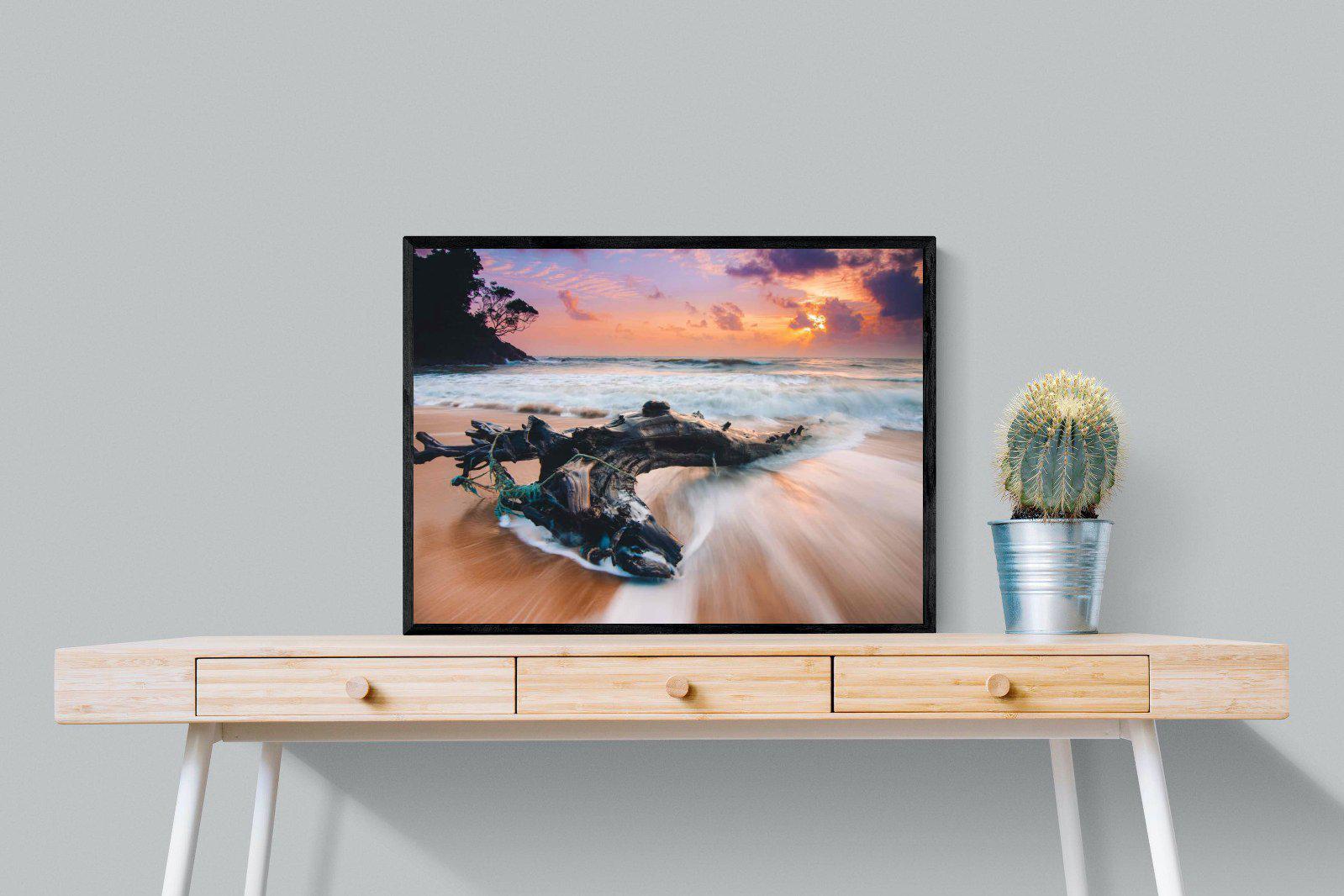 Washed Ashore-Wall_Art-80 x 60cm-Mounted Canvas-Black-Pixalot