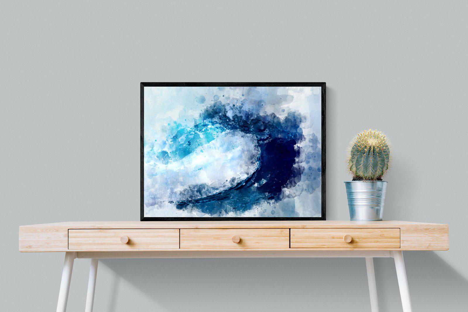 Wave Art-Wall_Art-80 x 60cm-Mounted Canvas-Black-Pixalot