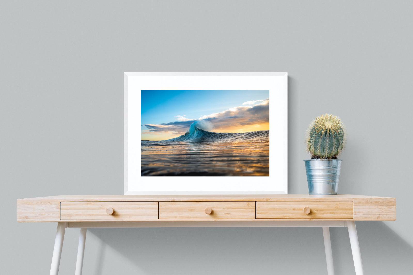 Wave Flare-Wall_Art-80 x 60cm-Framed Print-White-Pixalot