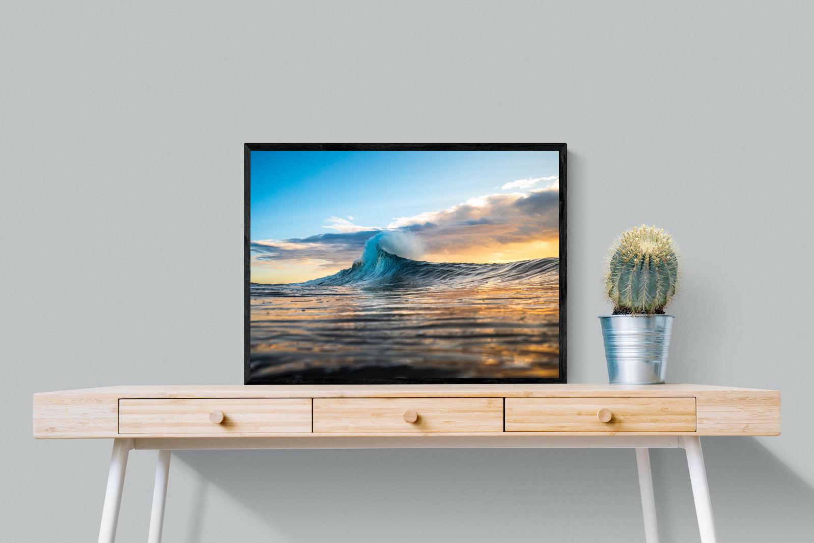 Wave Flare-Wall_Art-80 x 60cm-Mounted Canvas-Black-Pixalot