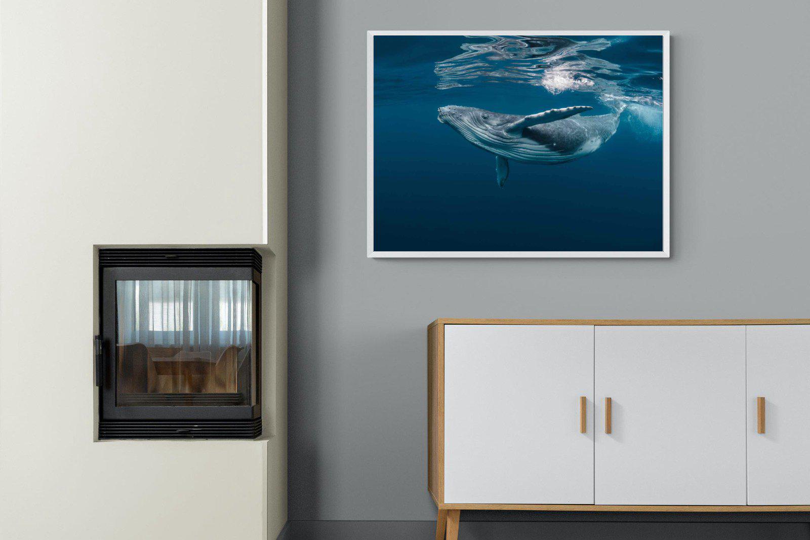 Whale-Wall_Art-100 x 75cm-Mounted Canvas-White-Pixalot