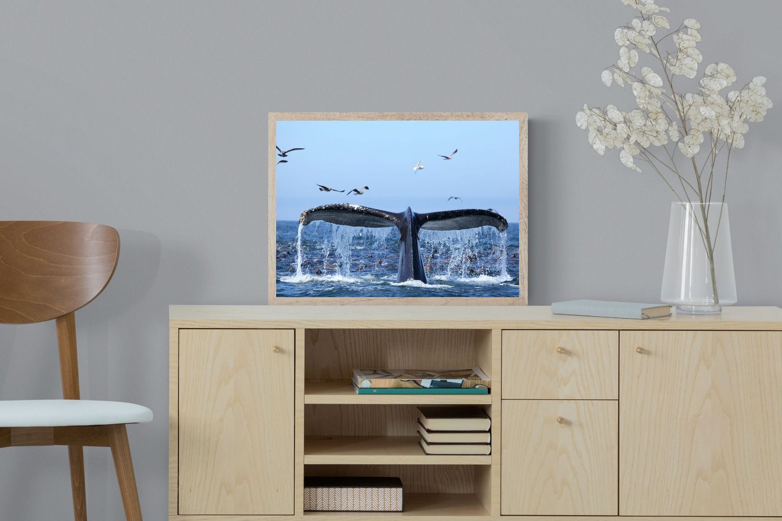 Whale Tail-Wall_Art-60 x 45cm-Mounted Canvas-Wood-Pixalot