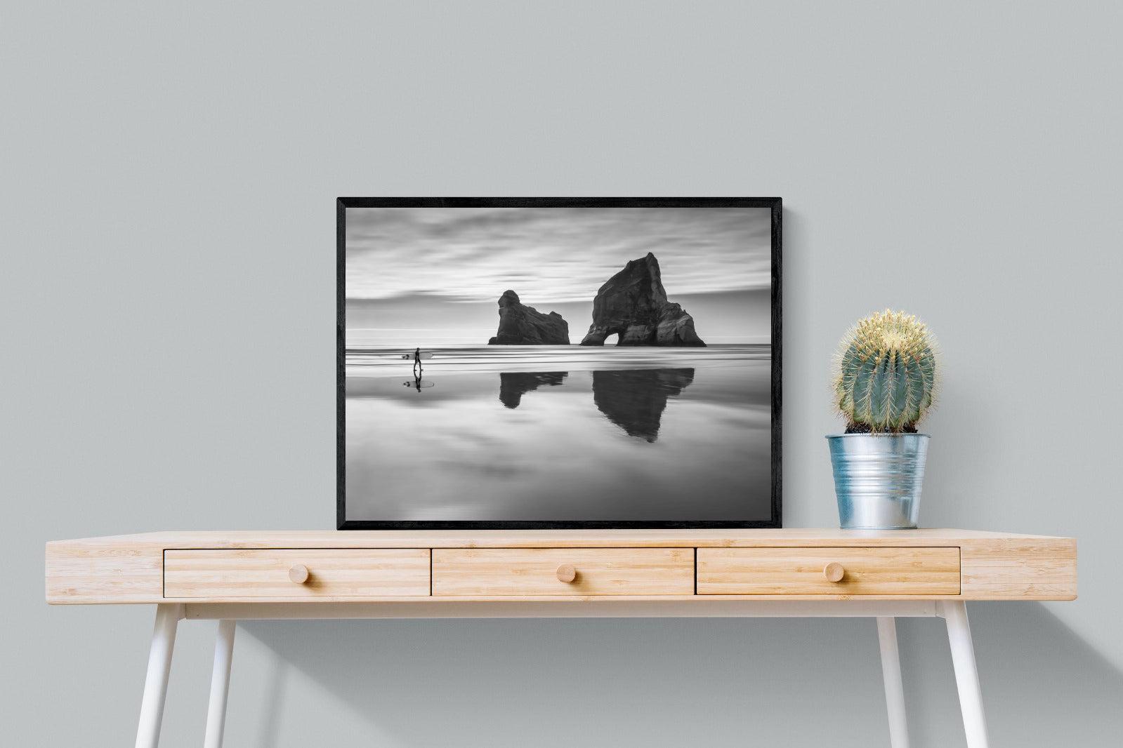 Wharariki-Wall_Art-80 x 60cm-Mounted Canvas-Black-Pixalot