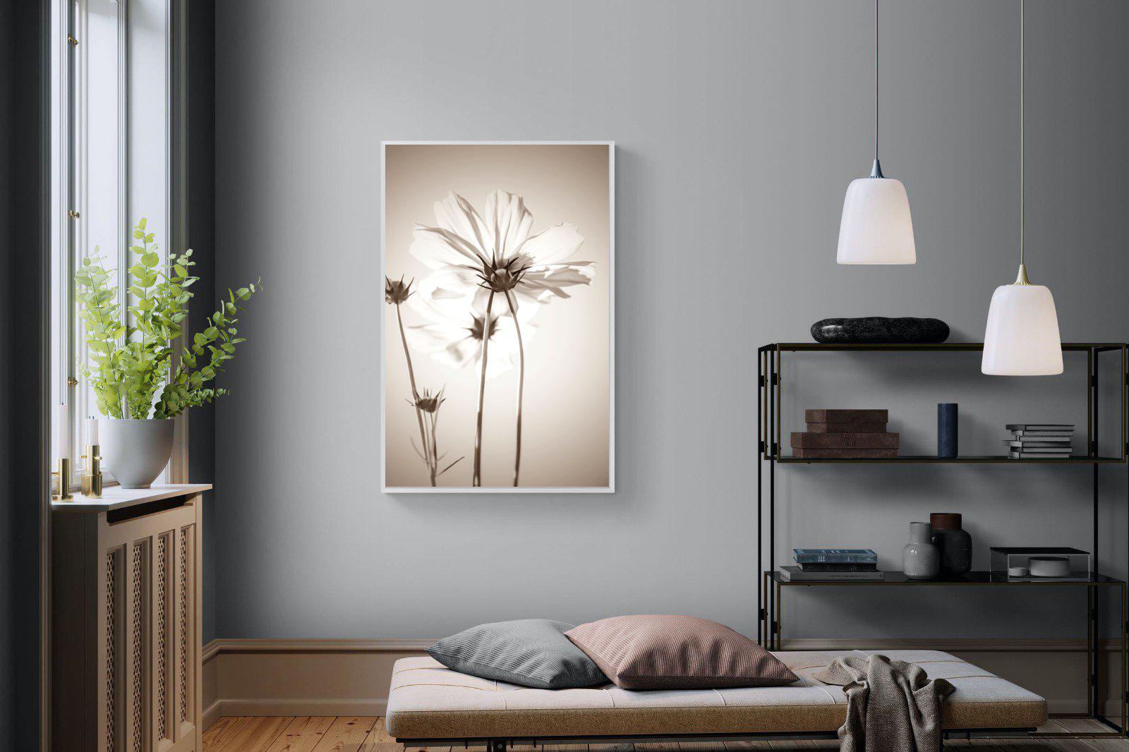 White Cosmos-Wall_Art-100 x 150cm-Mounted Canvas-White-Pixalot