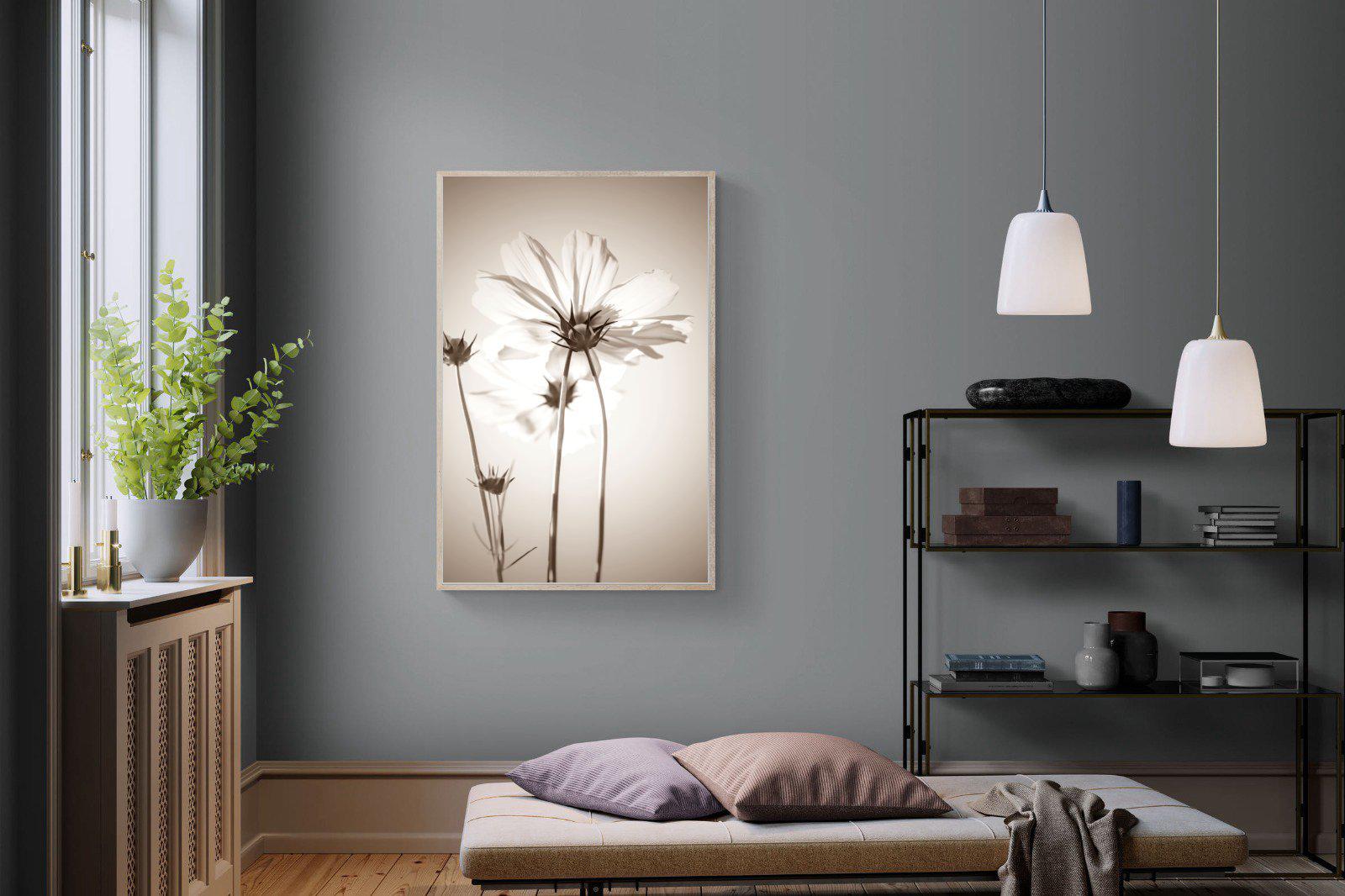 White Cosmos-Wall_Art-100 x 150cm-Mounted Canvas-Wood-Pixalot