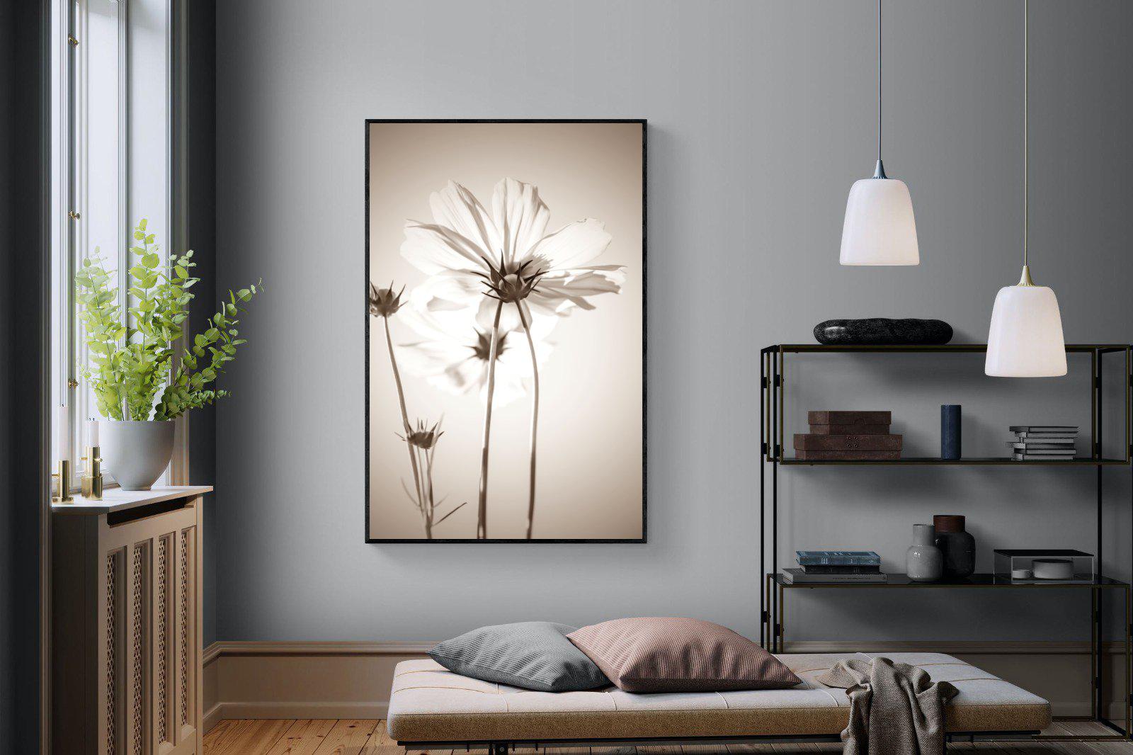 White Cosmos-Wall_Art-120 x 180cm-Mounted Canvas-Black-Pixalot