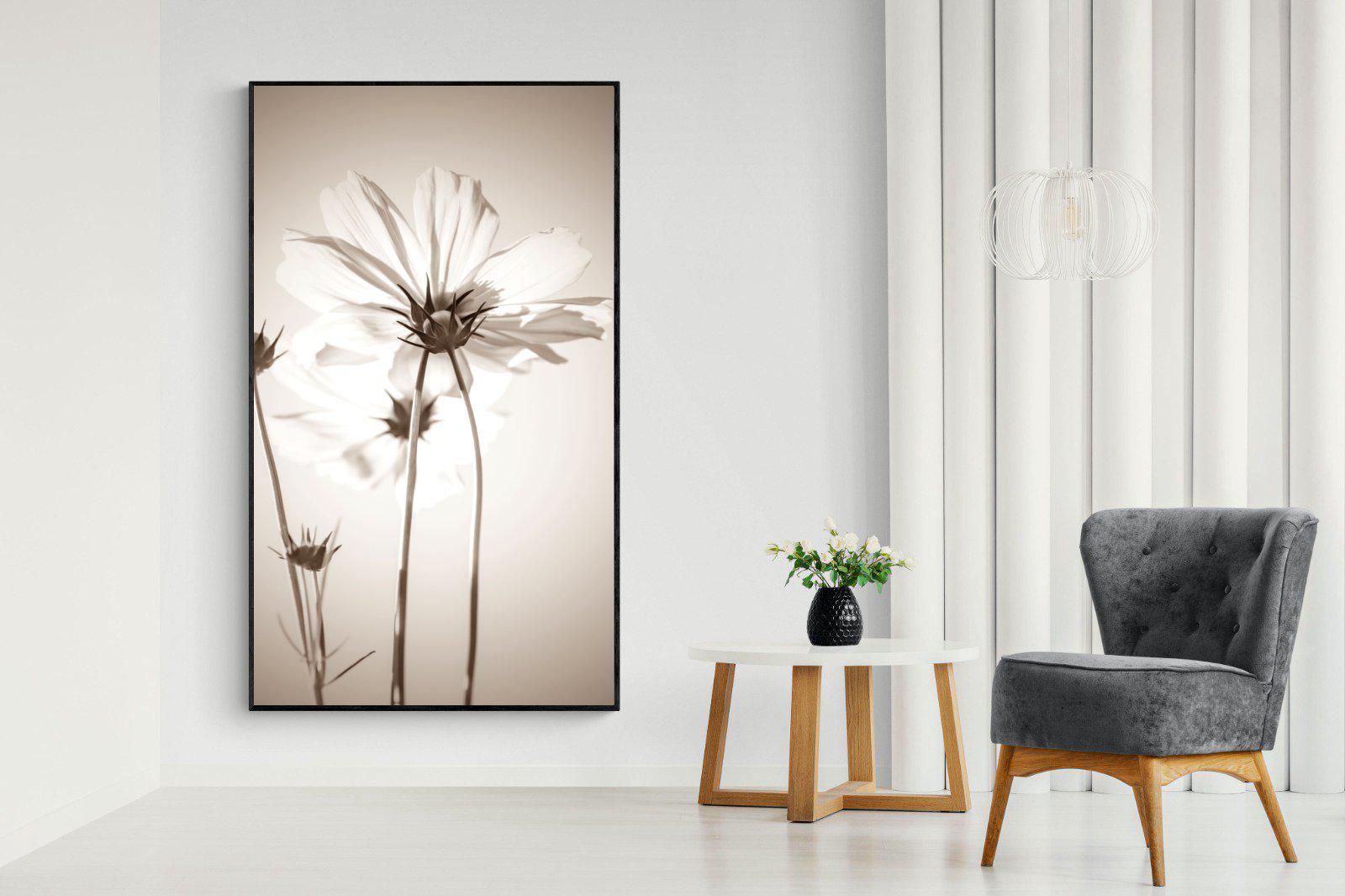 White Cosmos-Wall_Art-130 x 220cm-Mounted Canvas-Black-Pixalot