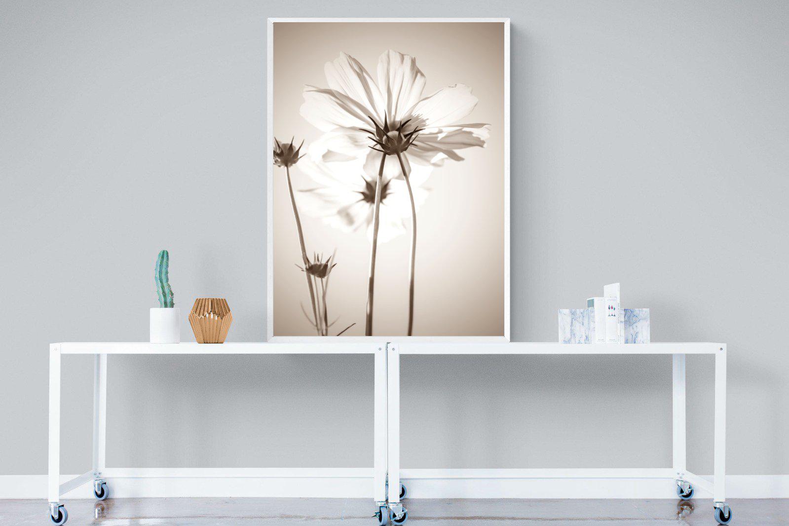 White Cosmos-Wall_Art-90 x 120cm-Mounted Canvas-White-Pixalot