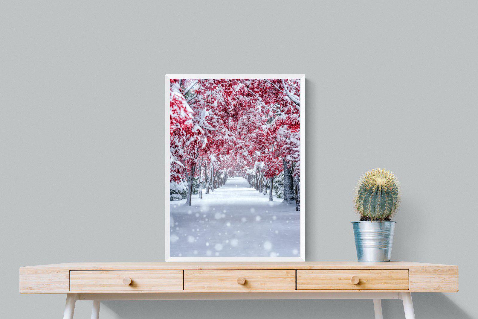 White On Red-Wall_Art-60 x 80cm-Mounted Canvas-White-Pixalot