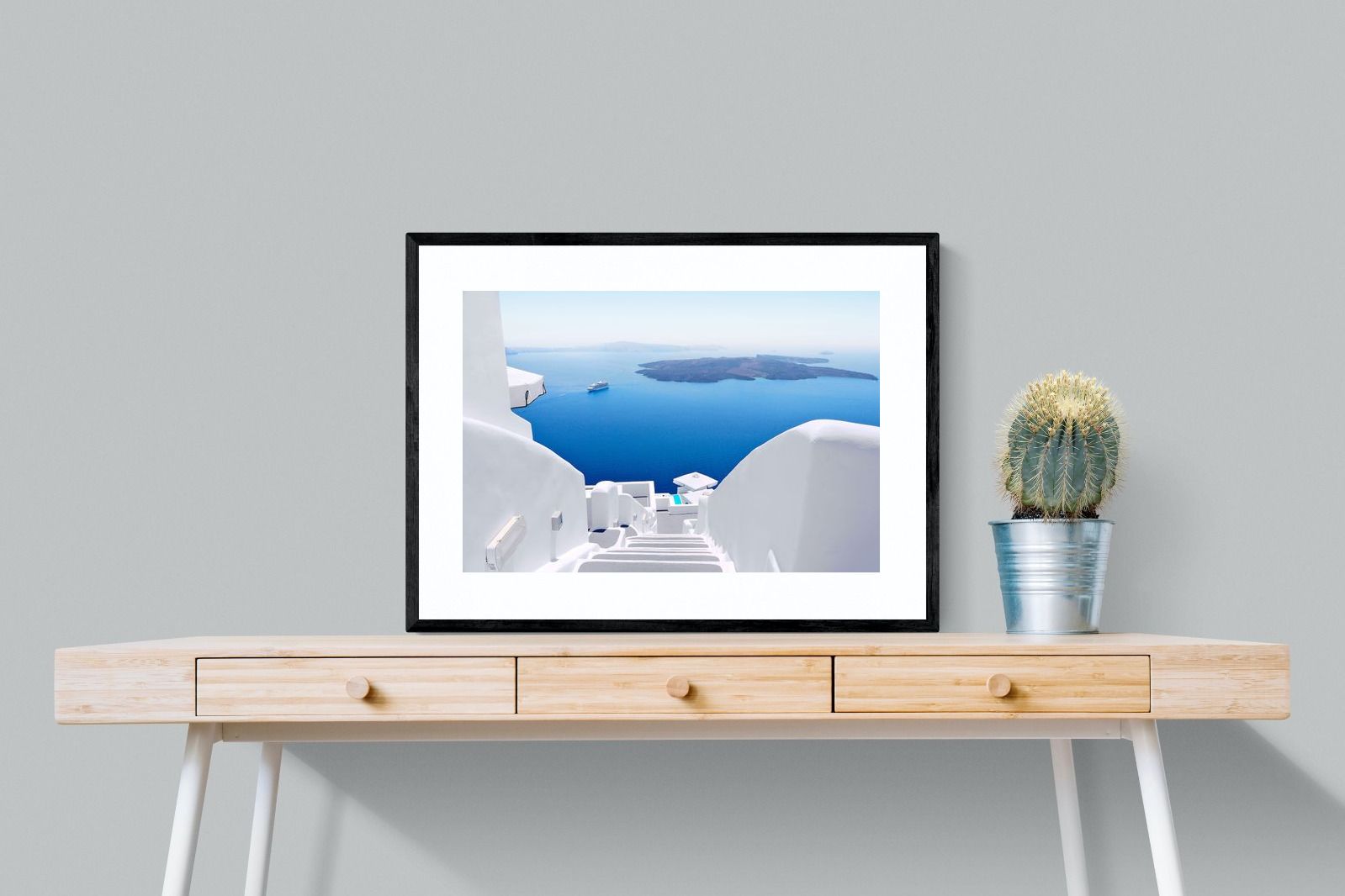 White Steps-Wall_Art-80 x 60cm-Framed Print-Black-Pixalot