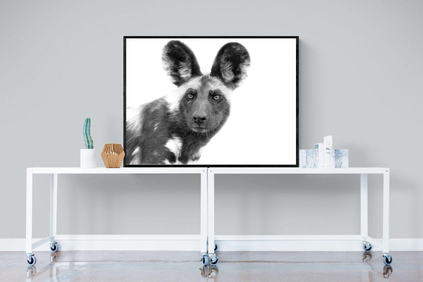 Wild Dog-Wall_Art-120 x 90cm-Mounted Canvas-Black-Pixalot