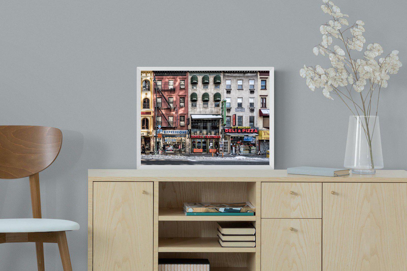 Wintery NYC-Wall_Art-60 x 45cm-Mounted Canvas-White-Pixalot