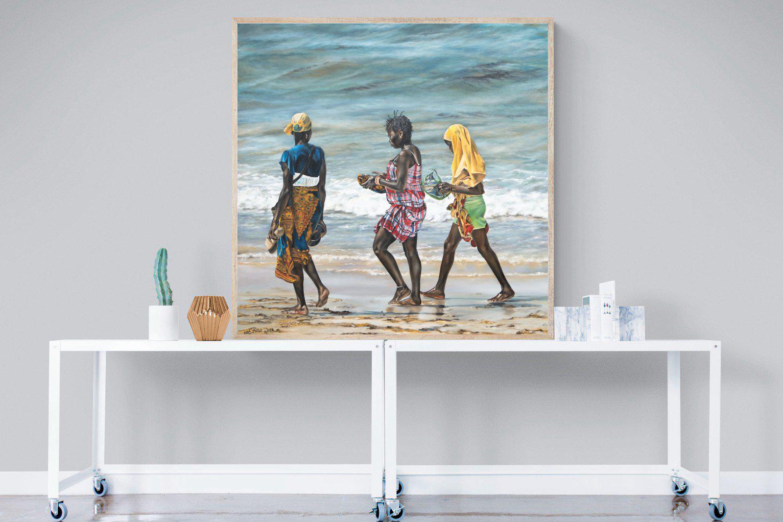 Women of Wimbi-Wall_Art-120 x 120cm-Mounted Canvas-Wood-Pixalot