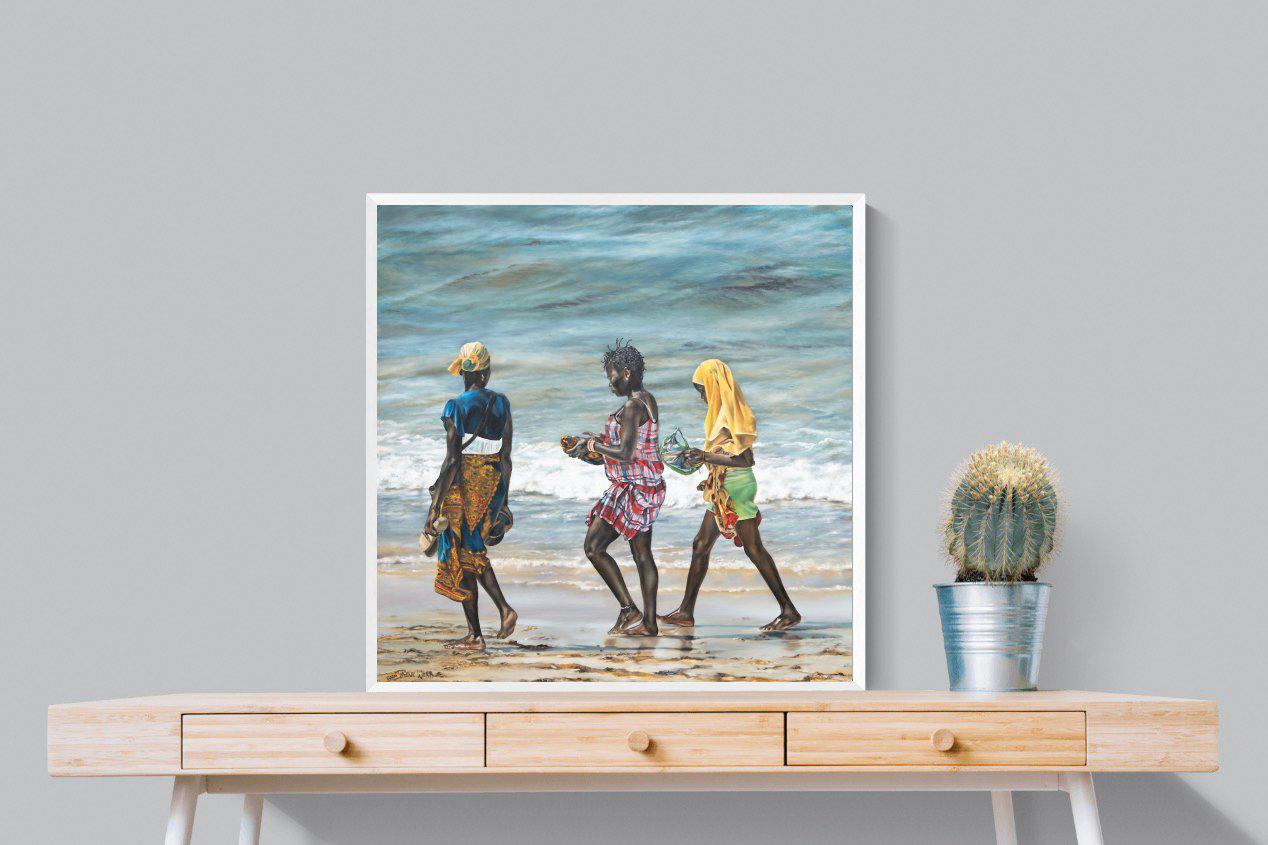 Women of Wimbi-Wall_Art-80 x 80cm-Mounted Canvas-White-Pixalot