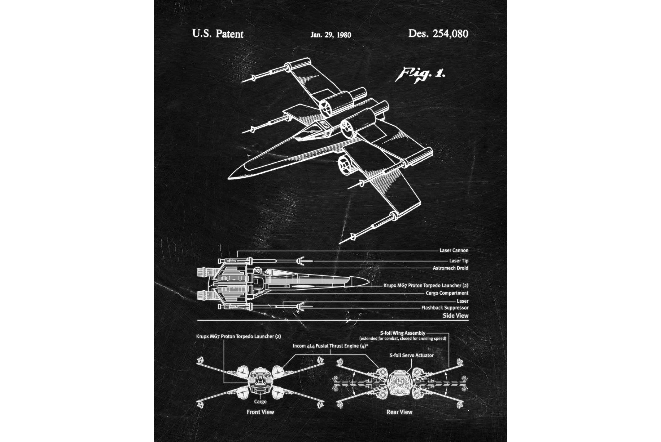 X-Wing Blueprint-Wall_Art-Pixalot