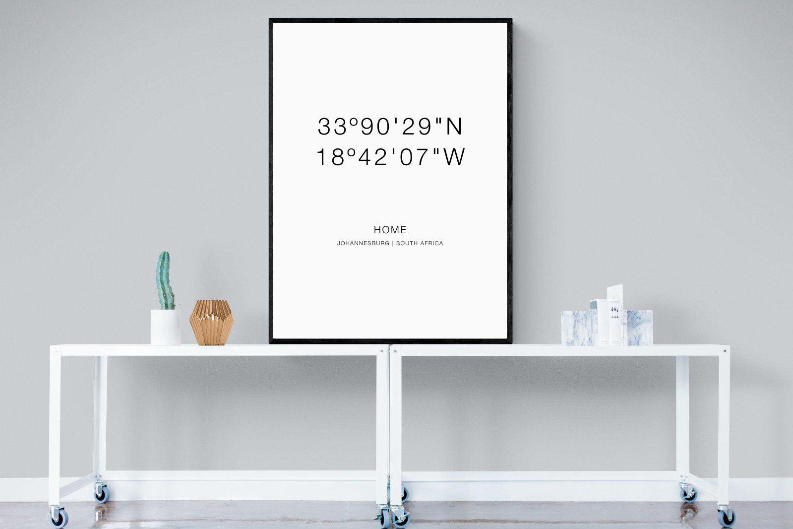 Your Home Coordinates-Wall_Art-90 x 120cm-Mounted Canvas-Black-Pixalot