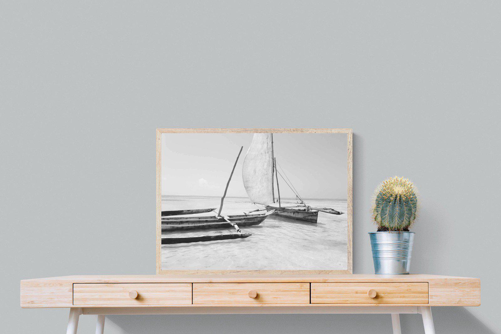 Zanzibar Fishing Boats-Wall_Art-80 x 60cm-Mounted Canvas-Wood-Pixalot