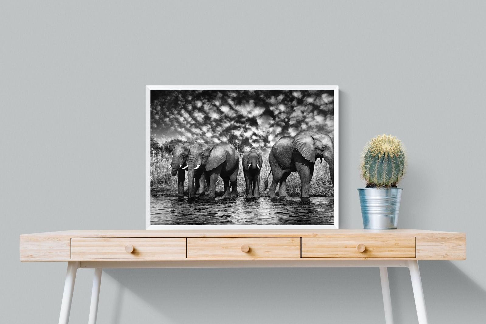 Amboseli Lake-Wall_Art-80 x 60cm-Mounted Canvas-White-Pixalot