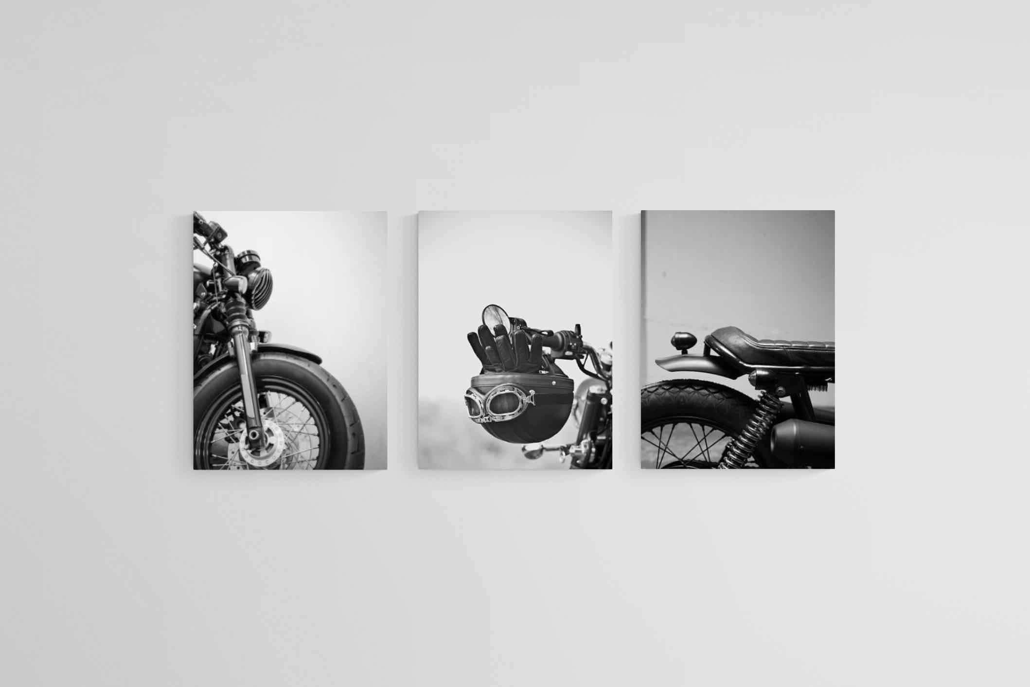 Biker Set-Wall_Art-45 x 60cm (x3)-Mounted Canvas-No Frame-Pixalot