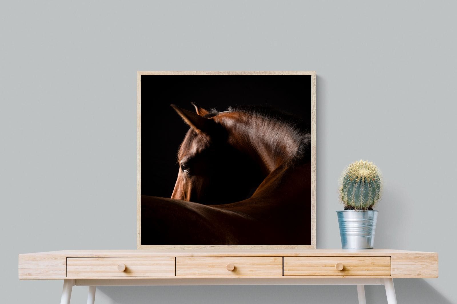 Bronze Mare-Wall_Art-80 x 80cm-Mounted Canvas-Wood-Pixalot