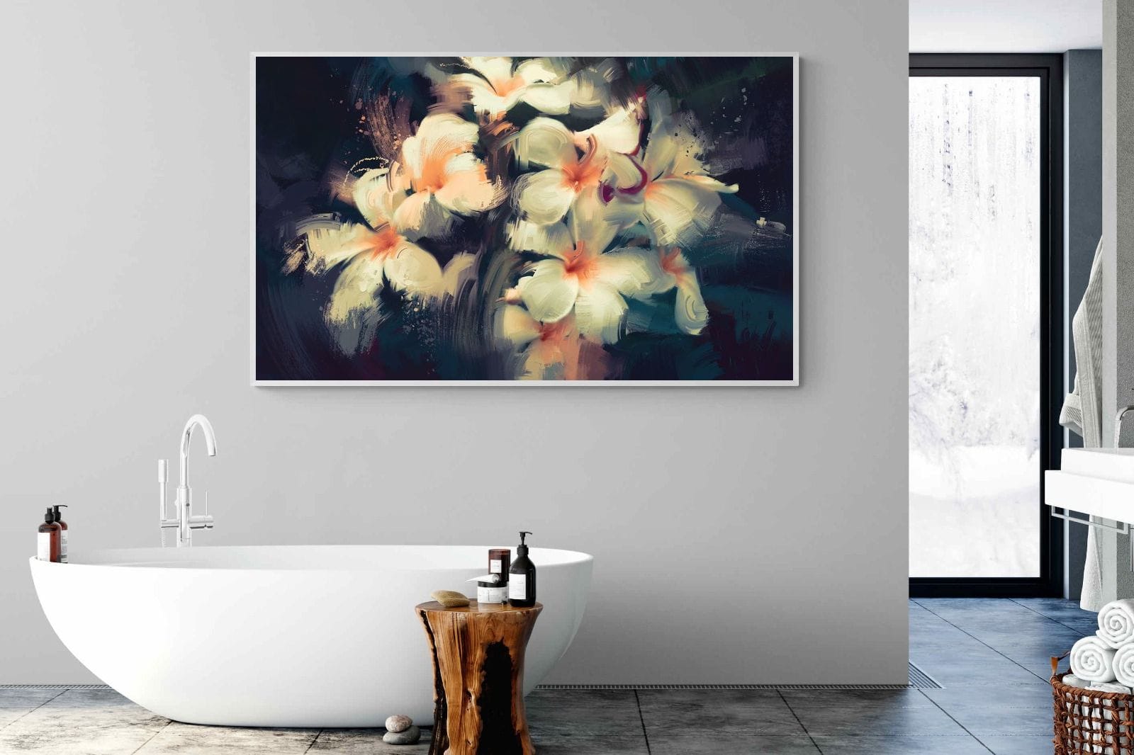 Brushed Petals-Wall_Art-180 x 110cm-Mounted Canvas-White-Pixalot