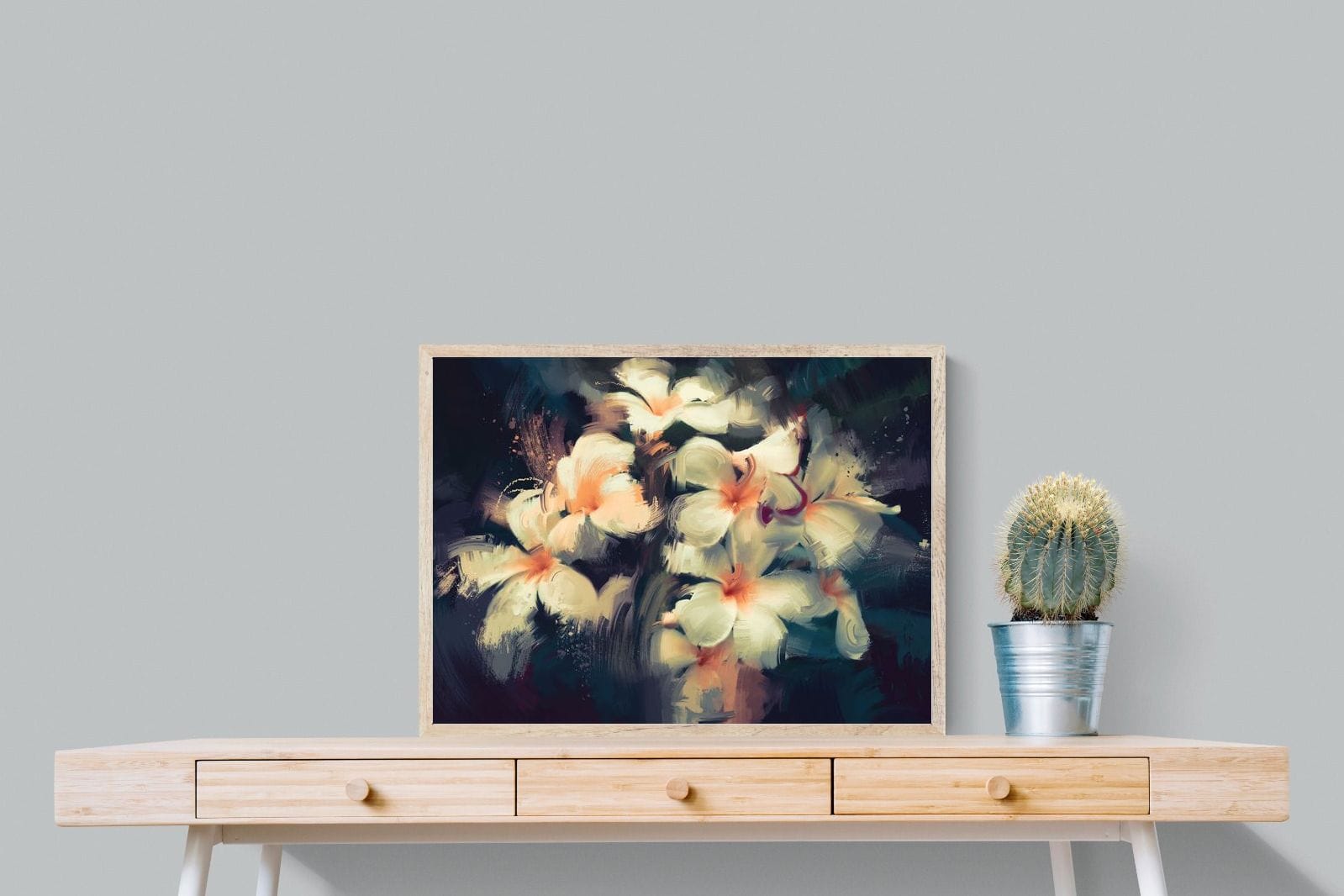 Brushed Petals-Wall_Art-80 x 60cm-Mounted Canvas-Wood-Pixalot