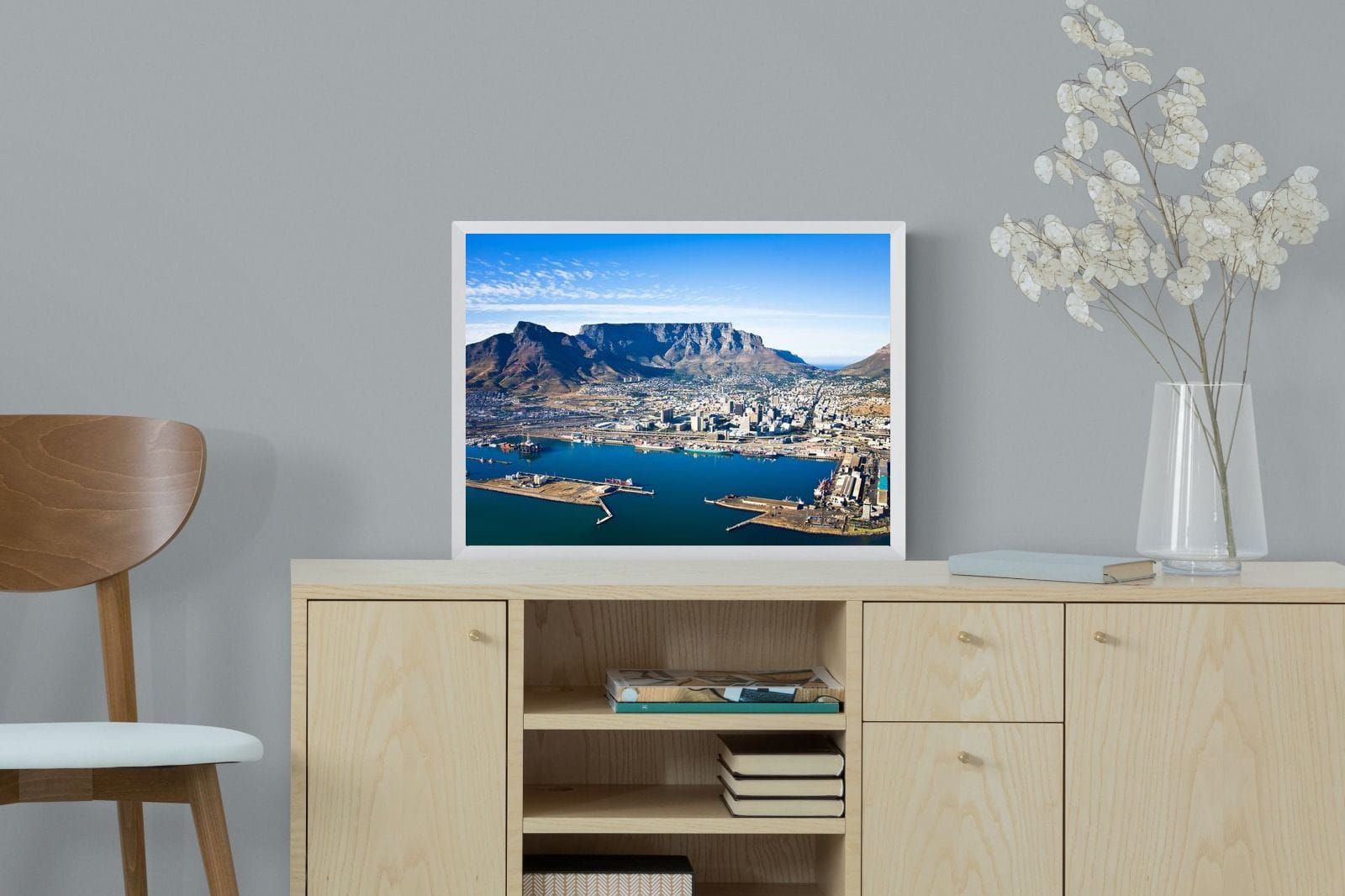 Cape Town Harbour-Wall_Art-60 x 45cm-Mounted Canvas-White-Pixalot