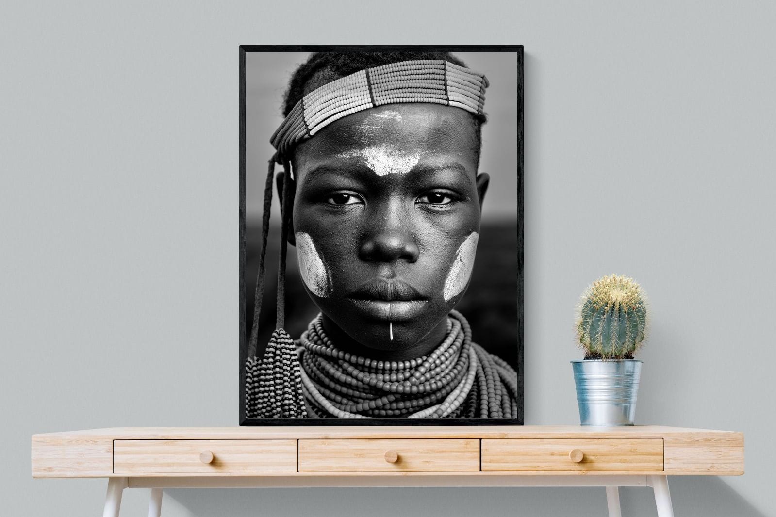 Caro Girl-Wall_Art-75 x 100cm-Mounted Canvas-Black-Pixalot