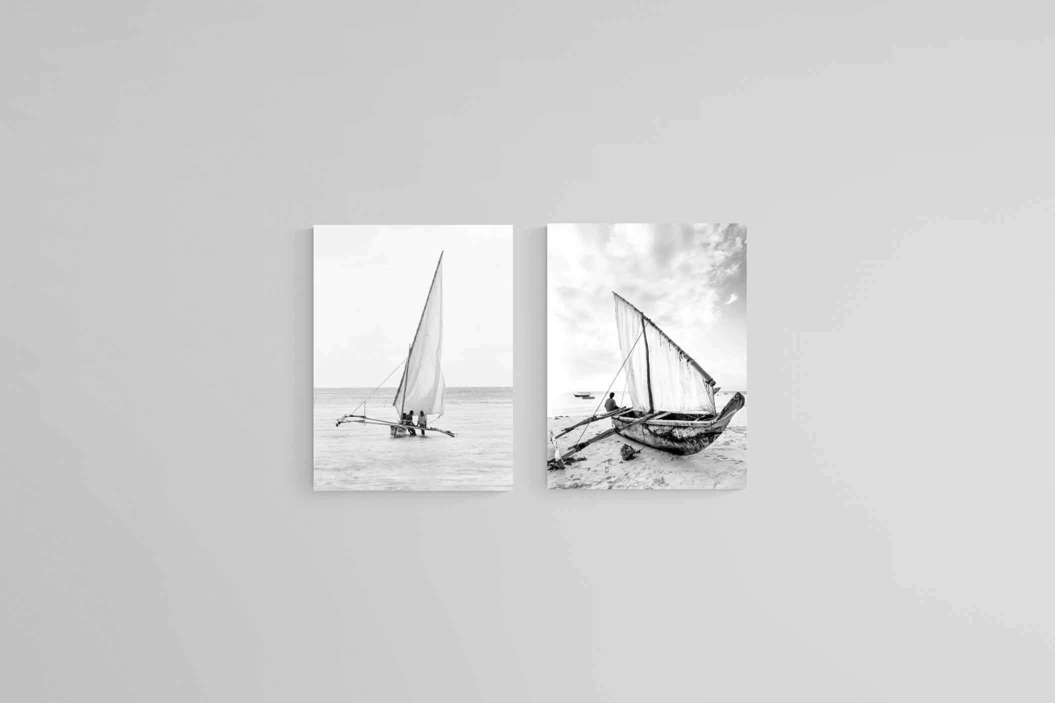 Dhow Set-Wall_Art-45 x 60cm (x2)-Mounted Canvas-No Frame-Pixalot